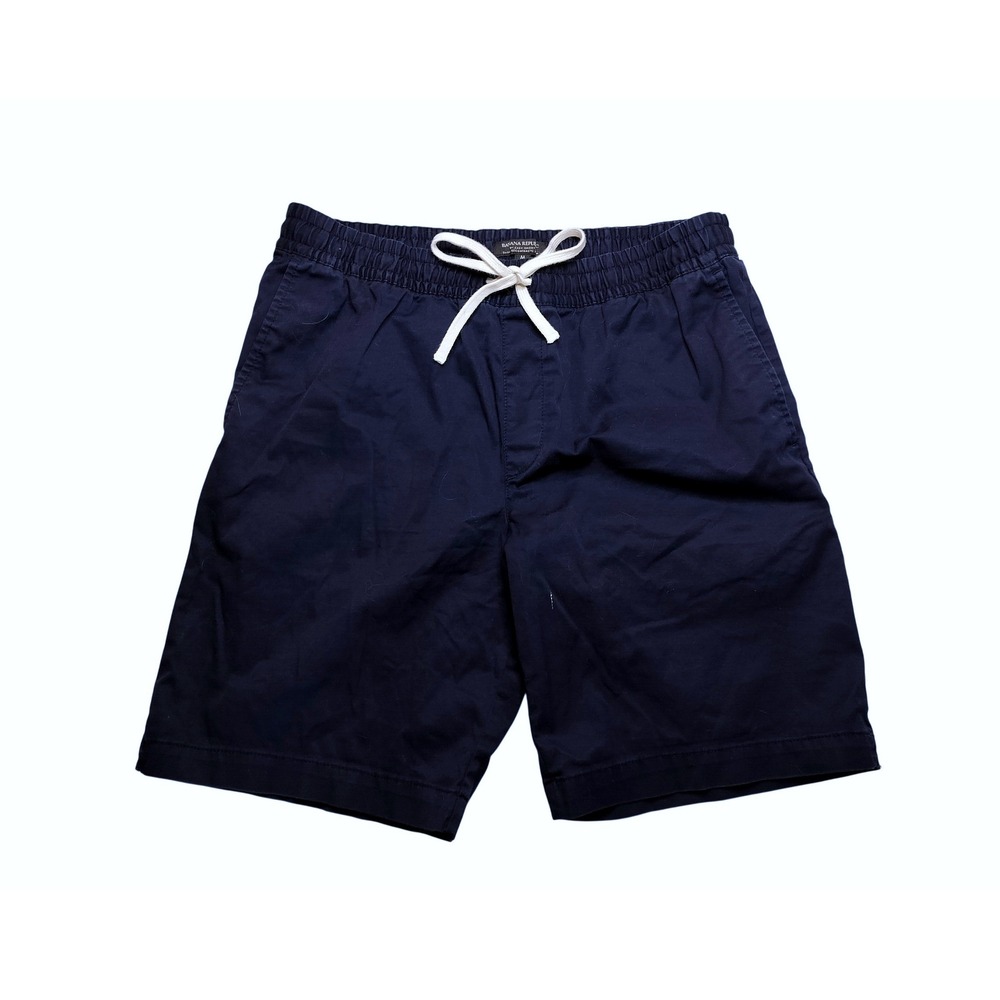 Banana Republic Cotton Stretch 9" Easy Short Elastic Navy‎ Blue Drawstring Chino
